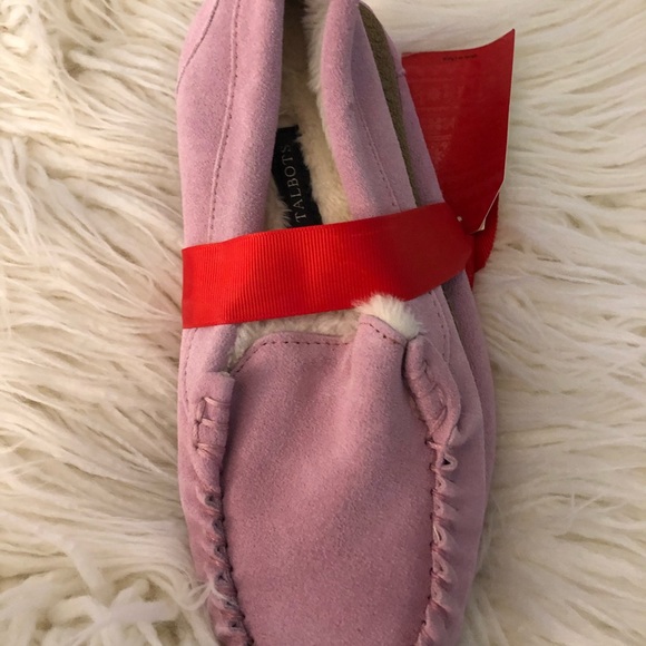 Talbots pink suede with faux fur slippers - Picture 6 of 6
